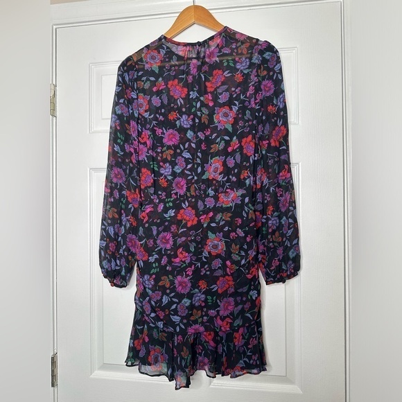 VERONICA BEARD Robin floral ruffle crepe mini dress 0 NWT - Picture 9 of 9